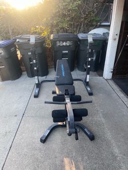 Bench and squat rack (no weights or bar included)
