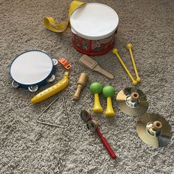 Vintage 1979 Fisher Price Drum & Set of Instruments