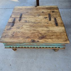 Wood Coffee Table With Top Storage 