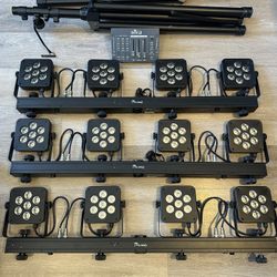 Chauvet 4 Bar Flex T USB  (3) + Obey 3 Channel Controller + Gravity Speaker Stands (2) (Bundle)