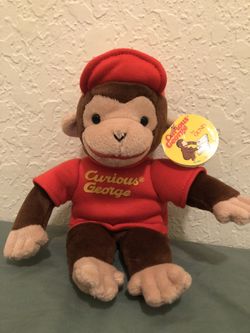 1990 RARE Curious George Gund Plush Red Hat Style #7533 NWT