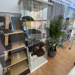 Glass Shelves - Mirror Display With Light - Cabinet 