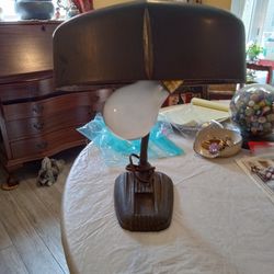 1950s Cast Iron Base Gooseneck Bankers Lamp