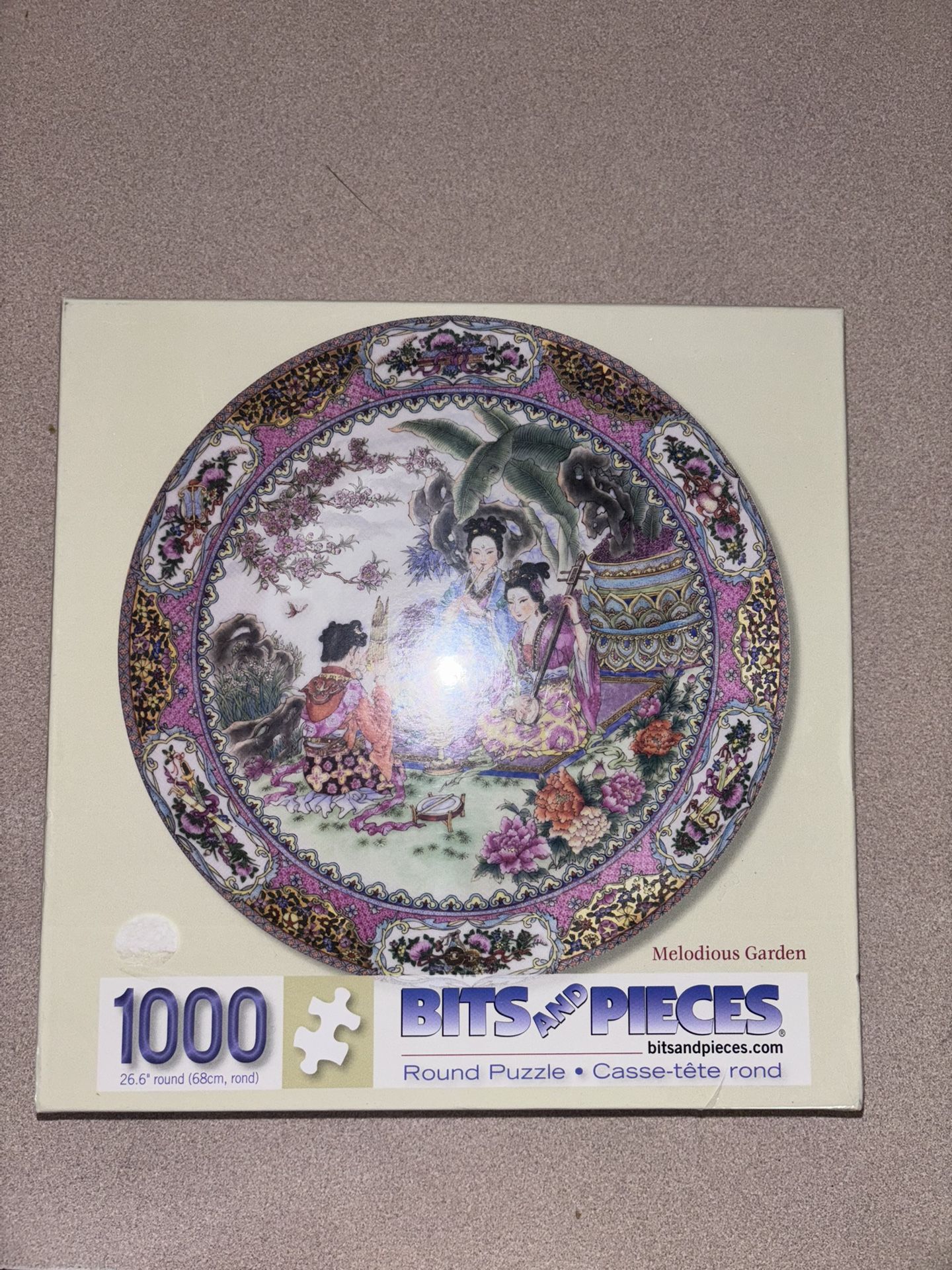 Bits and Pieces - 1000 Piece Round Puzzle - Melodious Garden, Geisha .