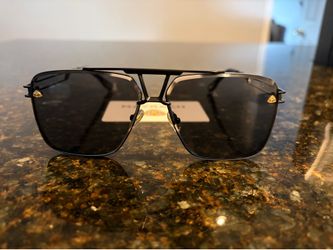 Maybach Luxury Black Shield Sunglasses Gold Logo Full Set Designer Shades