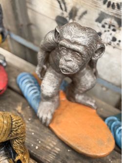 Concrete Surf Monkey Statue