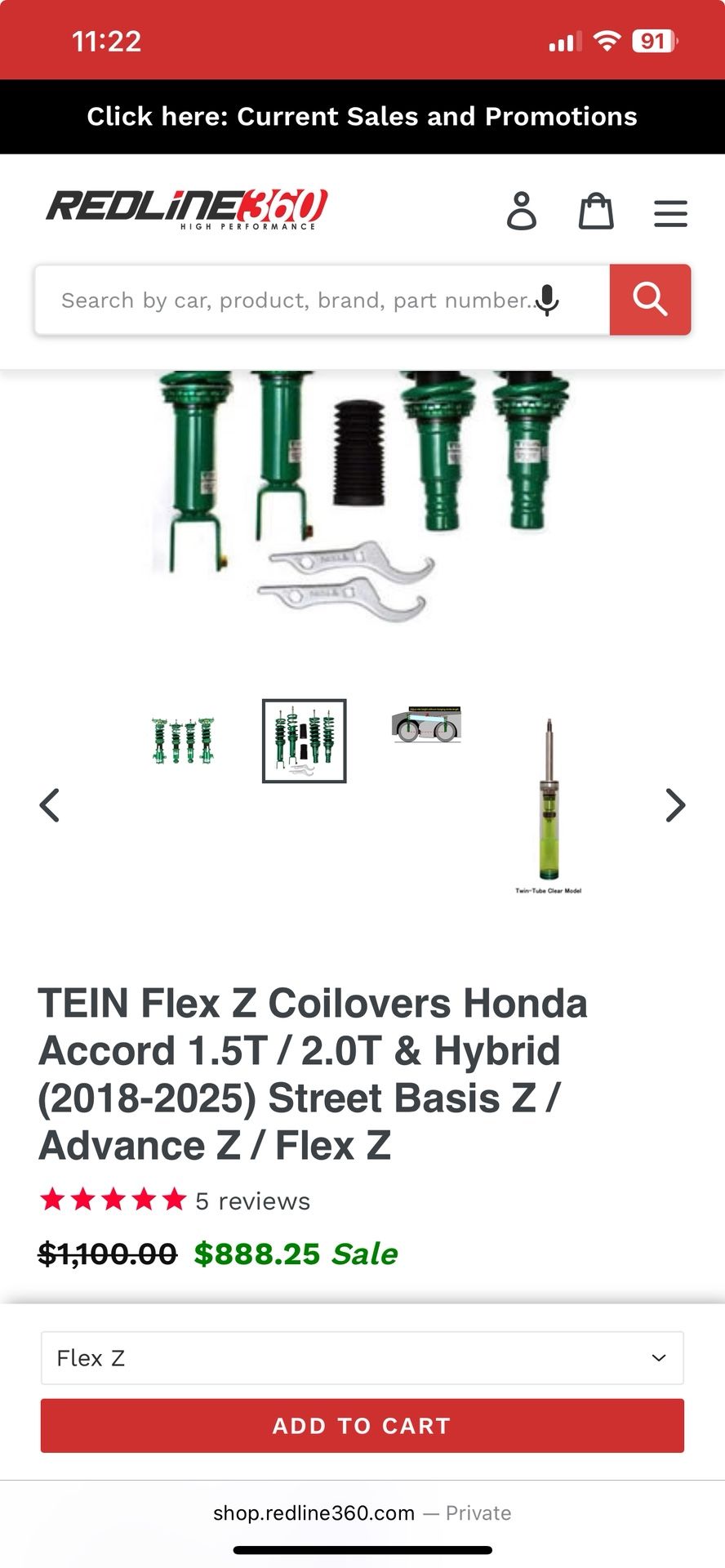 TEIN Flex Z Coilovers Honda Accord