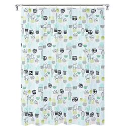 Cacti Shower Curtain Potted Plants Cactus Succulent PEVA 70 x 72-in Blue White

