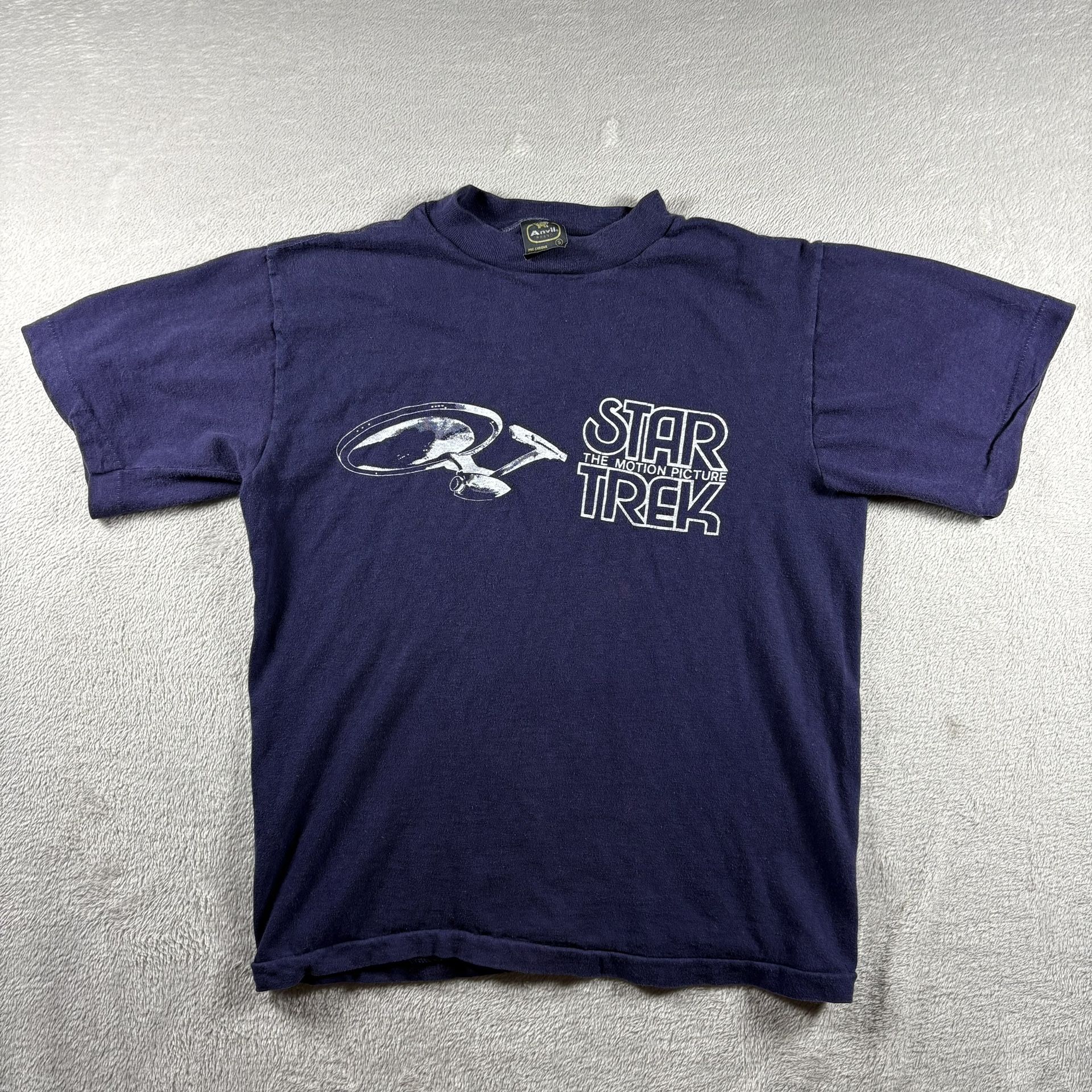 Vintage 70s Star Trek The Motion Picture Sci-Fi Film Men’s S Blue Faded #1441