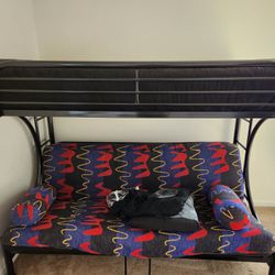 Twin Bunk Bed With Double Bed Futon/Couch