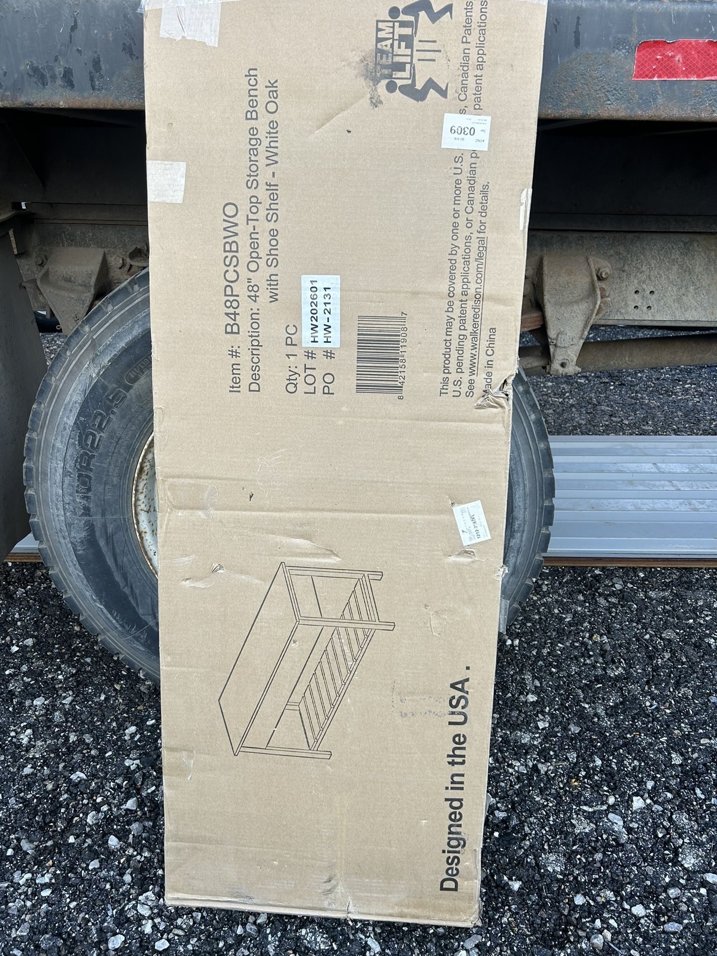 48’’ OPENTOP STORAGE BENCH WITH SHOE SHELF WHITE