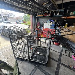 Dog Crate with Removable Wire Trays and Wheels