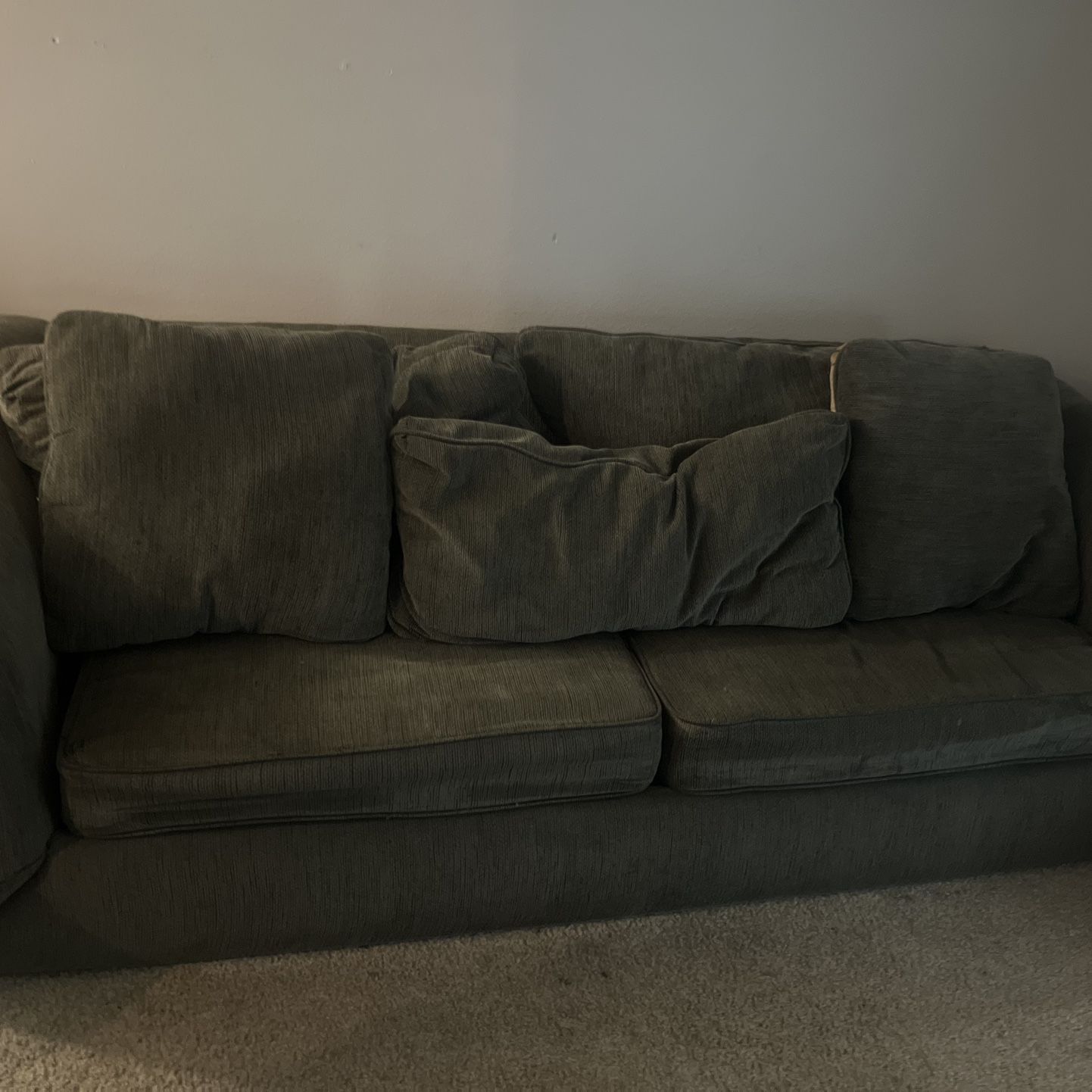 3 Piece Dark Grey Living Room Set W/Ottoman 
