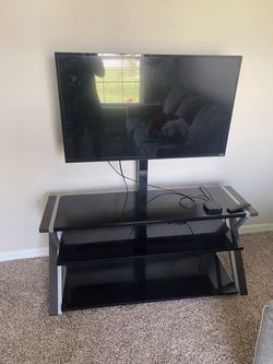 Vizio Flat Screen TV with Glass TV Stand