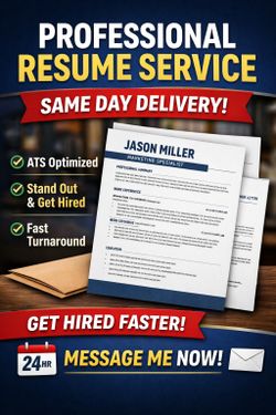 Professional Resume – Same Day Delivery (Get Hired Faster) 📝