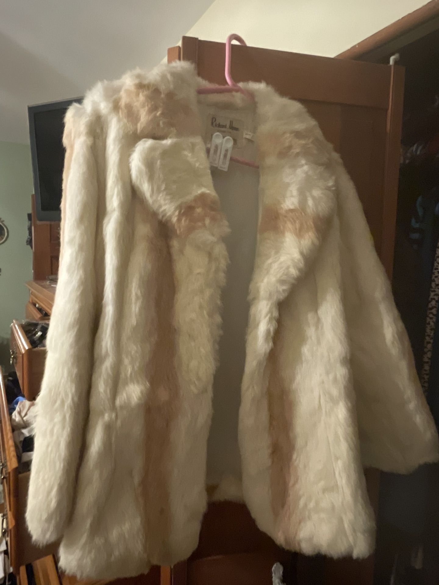 Vintage Rabbit Coat With Belt
