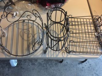 Set of 3. Wine/plate/ utensil holder. Weight iron