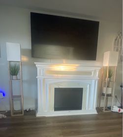 Shelf with electric fireplace