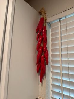 Hanging Red Chili Pepper Ristra Kitchen Decor Southwestern Ceramic