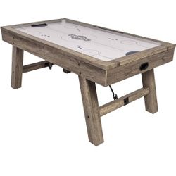 American Legend Brookdale Air-Powered Hockey Table with Rustic Wood Grain Finish, Angled Legs and Turnbuckle Accents Brown, 75.31"L x 38.98"W x 8.5"H
