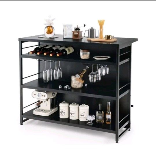 Home Kitchen Island Bar with 4 Tiers of storage