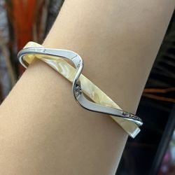 Silver cuff beige twisted Bracelet,Silver Cuff bangle bracelet,Chunky bracelet,Silver Cuff bangle bracelet,Cuff bangle,Gift for her him  DETAILS   * B