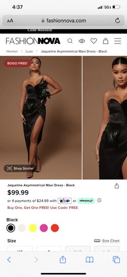 Jaqueline Asymmetrical Maxi Dress/Black