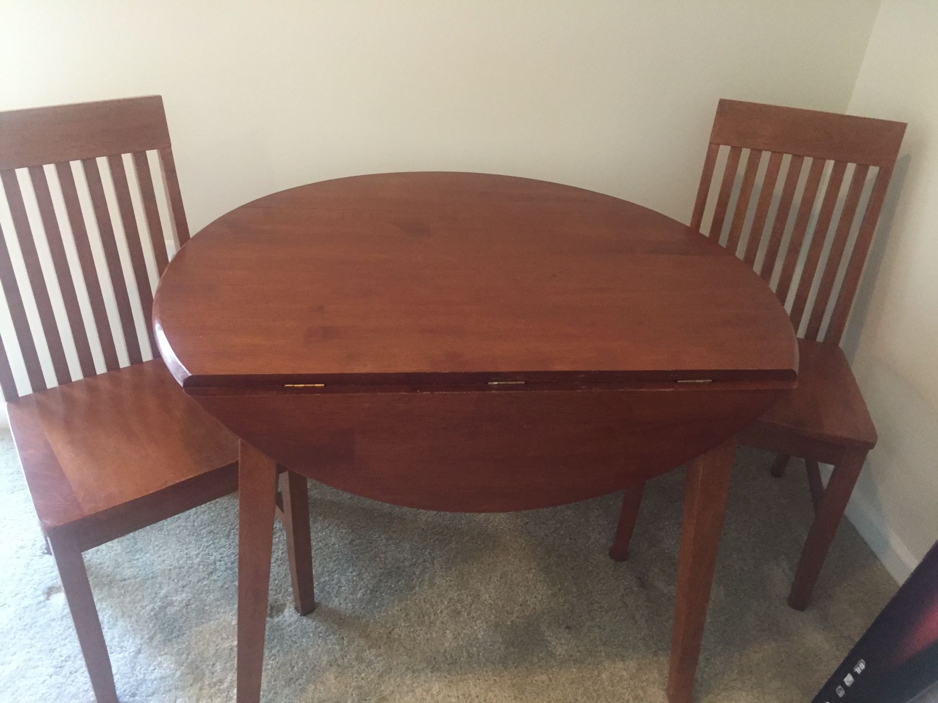 Wood Drop Leaf Table and Chairs