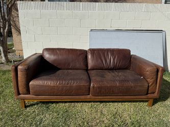 West Elm Dealb Leather Couch