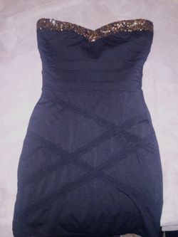 Black Bodycon Dress Gold Sequin