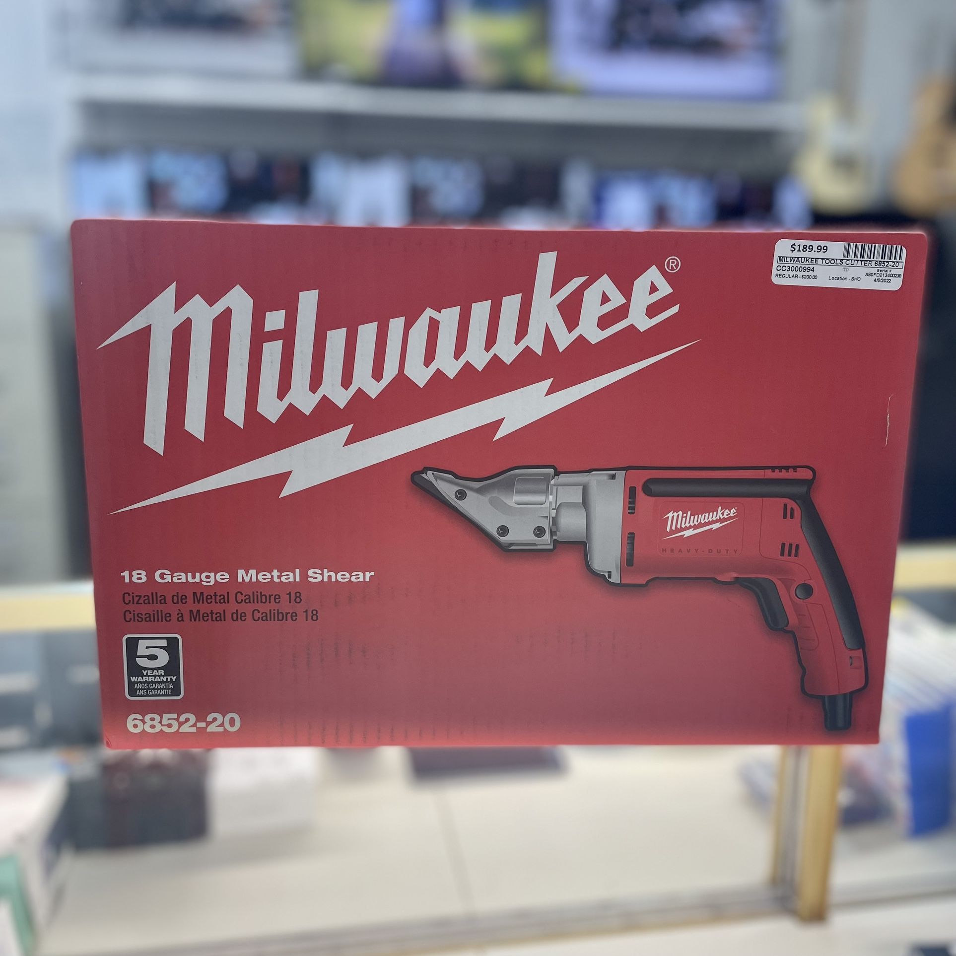 *SALE* Milwaukee 18 Gauge Metal Shear 6852-20