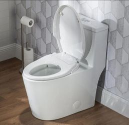 Casta Diva Elongated Bidet Toilet Combo Dual Flush 0.9/1.28 GPF in White with Non-Electric Bidet Seat, Front and Rear Wash
