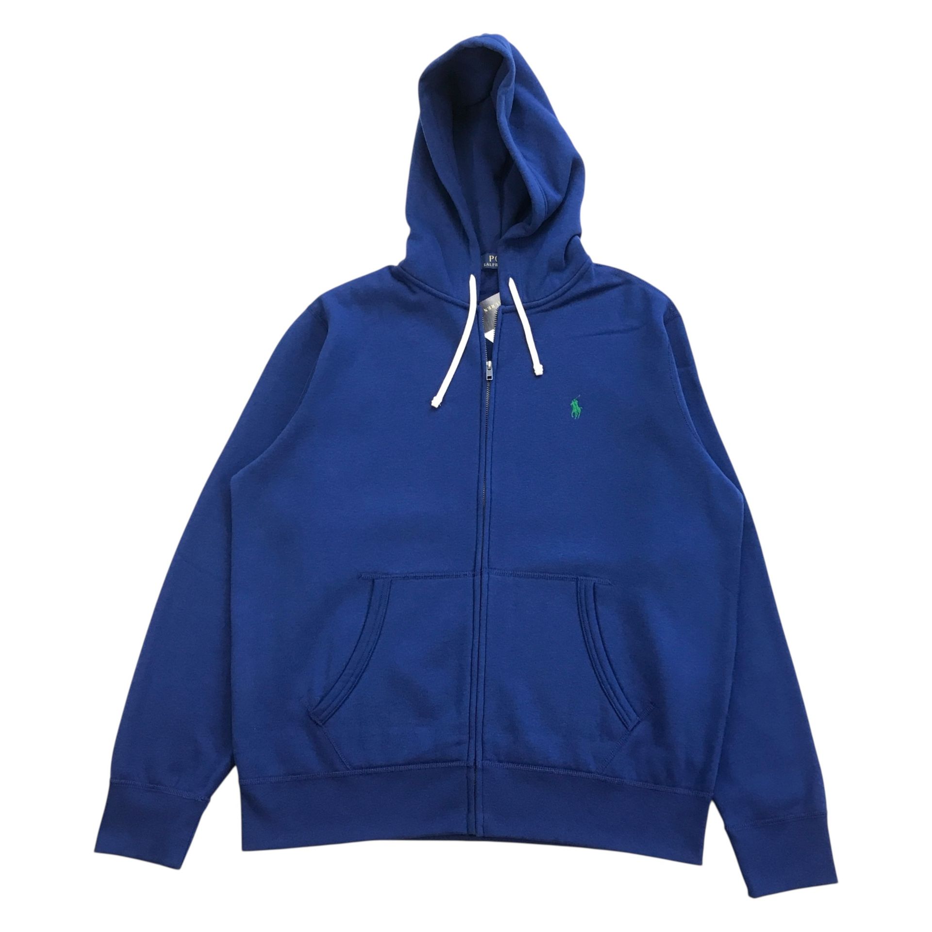 POLO RALPH LAUREN FLEECE FULL ZIP HOODIE MENS LARGE L BLUE JACKET SWEATSHIRT NEW