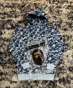 Blue and White BAPE hoodie