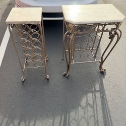 Granite style wine rack tables