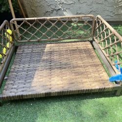 Rattan Pet Couch Wicker Bed 