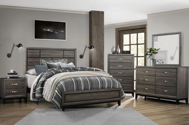 Davi Gray Panel Bedroom Set