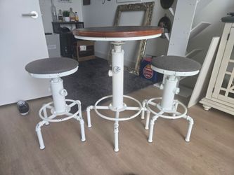 Industrial Pub Table and Stool Set