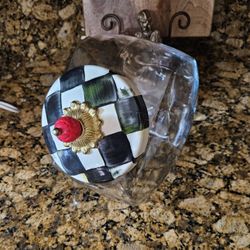 Mackenzie  Childs Cookie Jar With Courtly Check Lid