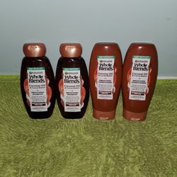 2 Shampoo And 2 Conditioner 12.5oz Garnier Whole Blends Coconut Oil & Cocoa Butter