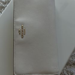 Cream leather coach wallet