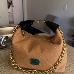 Beige Quilted Chain Handbag – Was $100, Now $40 – Like New
