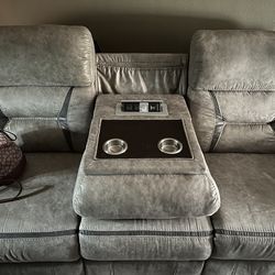 Reclining  Sofa with usb/ Outlet 