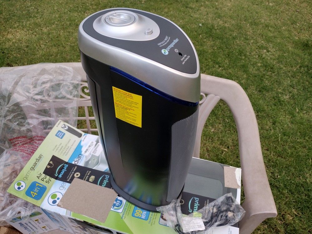 GermGuardian 4-In-1 HEPA Air Purifier for Home, Large Rooms Up To 743 Sq. Ft. with HEPA Air Filter, UV-C Light & Odor Reduction, AC4825E, 22" Tower, G