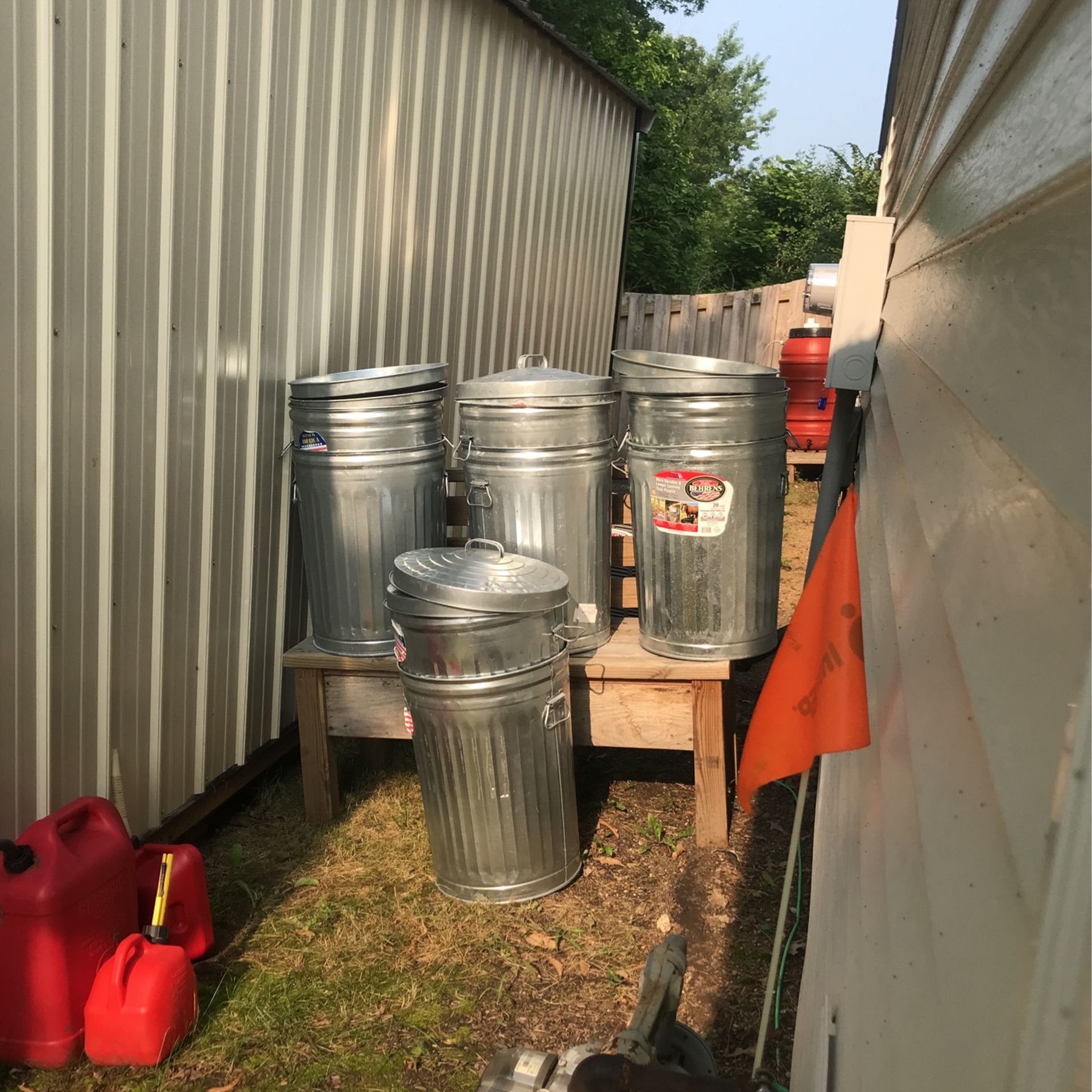 20 Gallon Metal Cans   15.00 Each New