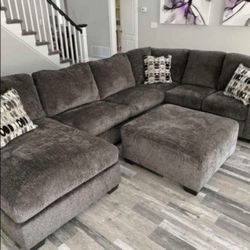 Huge Cozy Slate Brand New Sectional Couch👍 In Stock 👈 Fast Delivery ✅