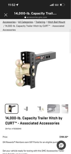 CURT 14,000-lb Capacity Trailer Hitch Ball Mount