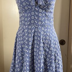 Trixxi Blue Floral Embroidery Sundress 