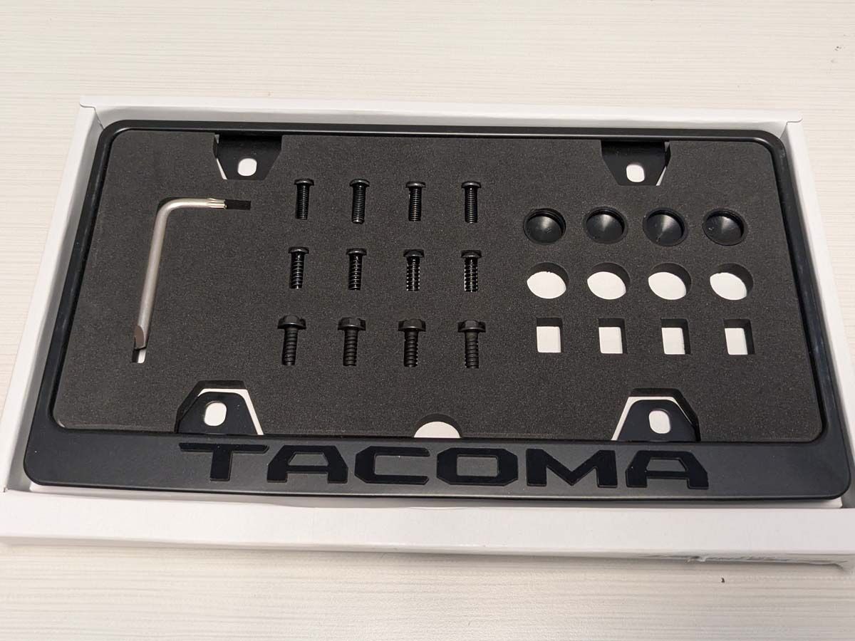 All Black Metal Toyota Tacoma License Plate Frame