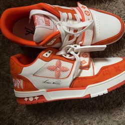 orange and white lv trainer